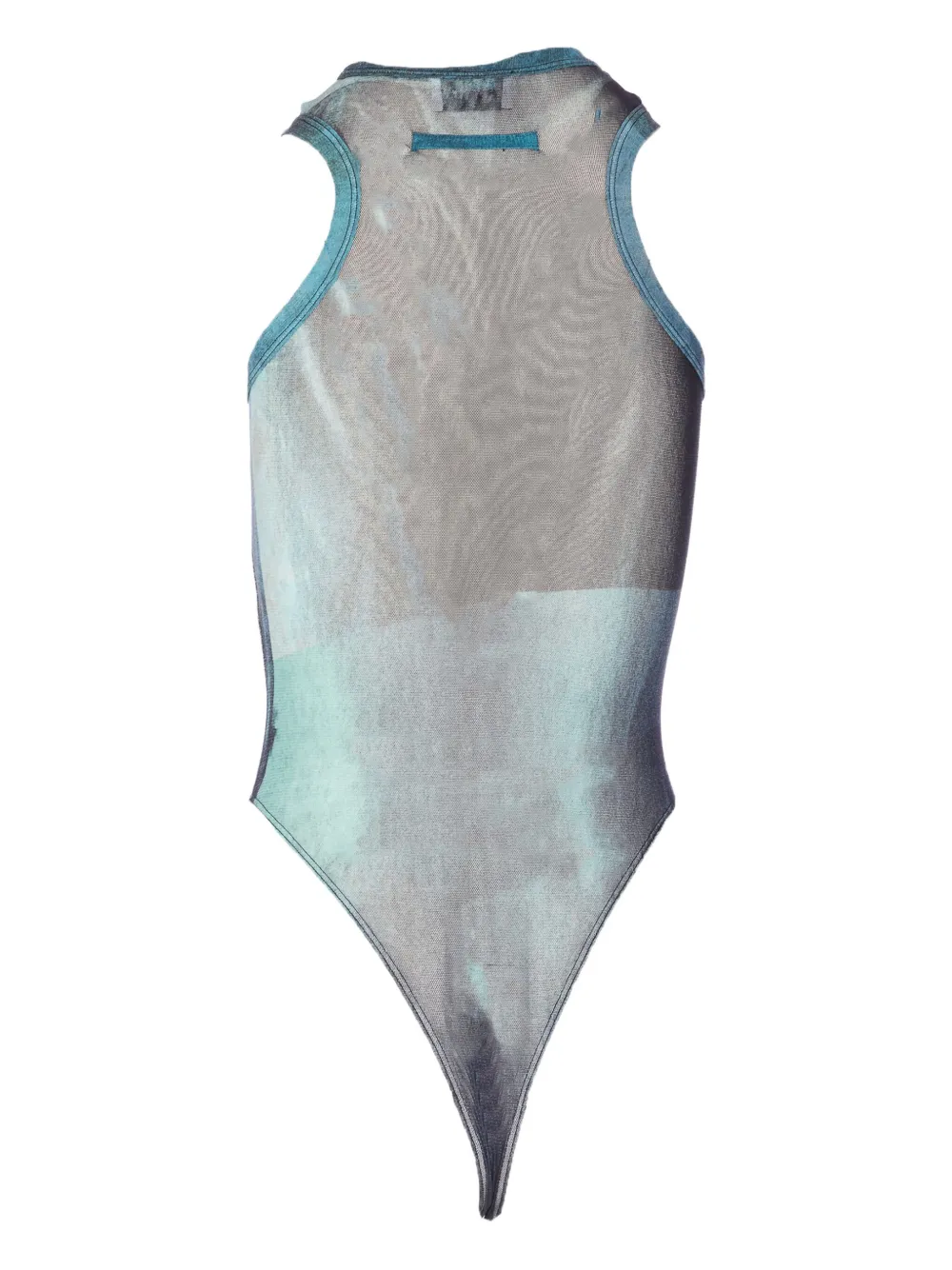 Jean Paul Gaultier Body met waterprint en mesh - Blauw
