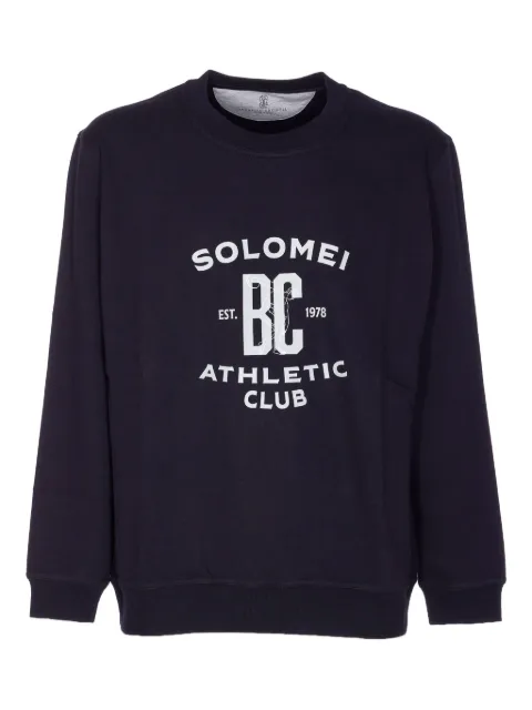 Brunello Cucinelli 애슬레틱 클럽 크루 넥 프린트 스웨트셔츠