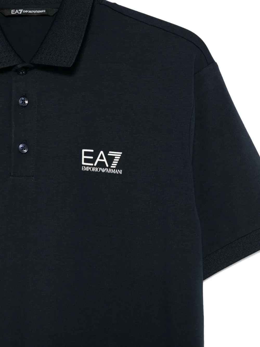 Ea7 Emporio Armani logo-print polo shirt Blauw