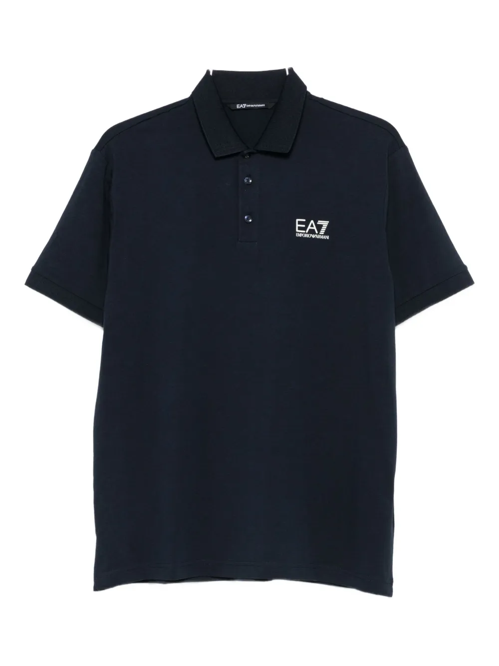Ea7 Emporio Armani logo-print polo shirt Blauw
