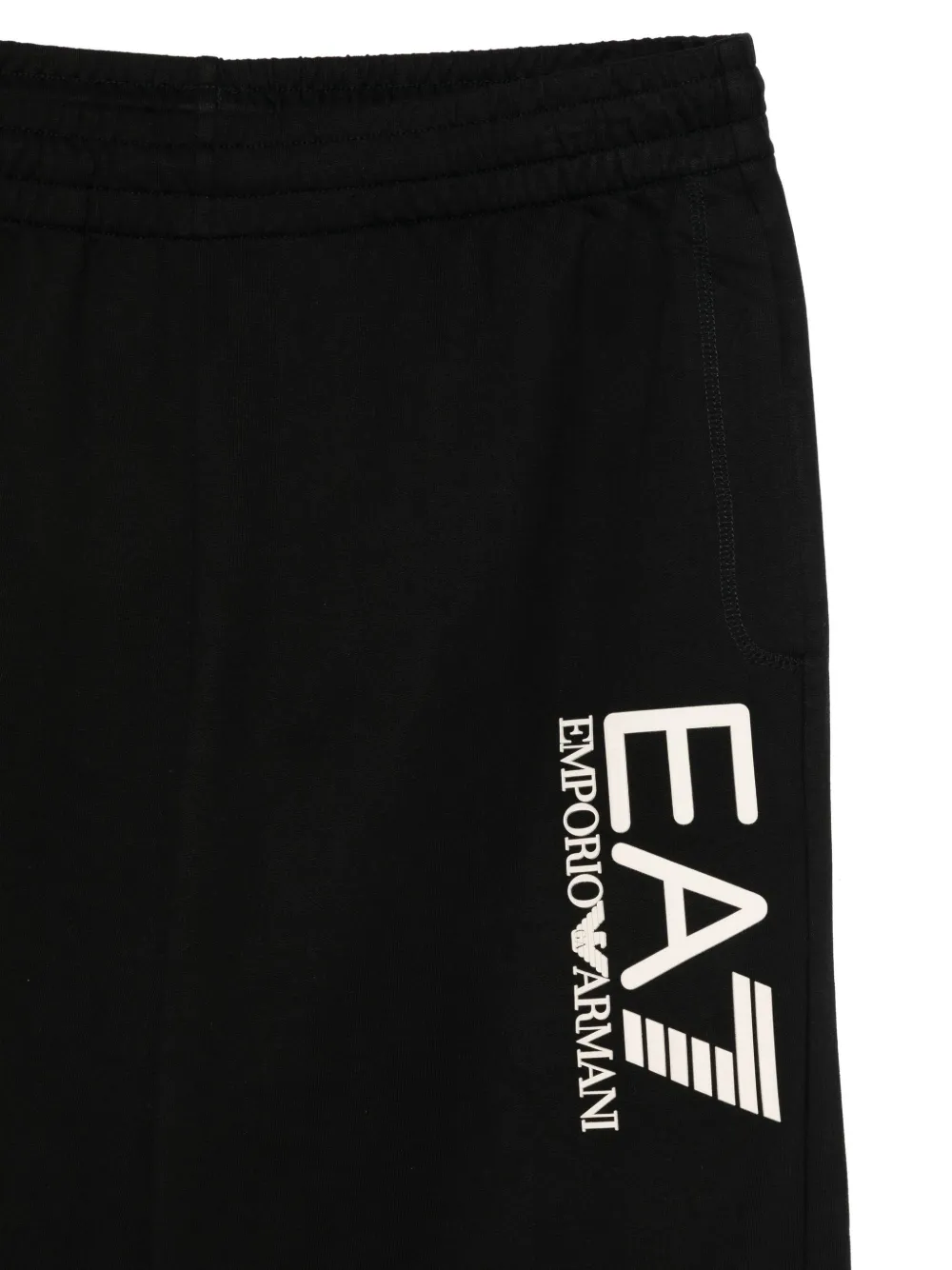 Ea7 Emporio Armani logo-print cotton trousers Zwart