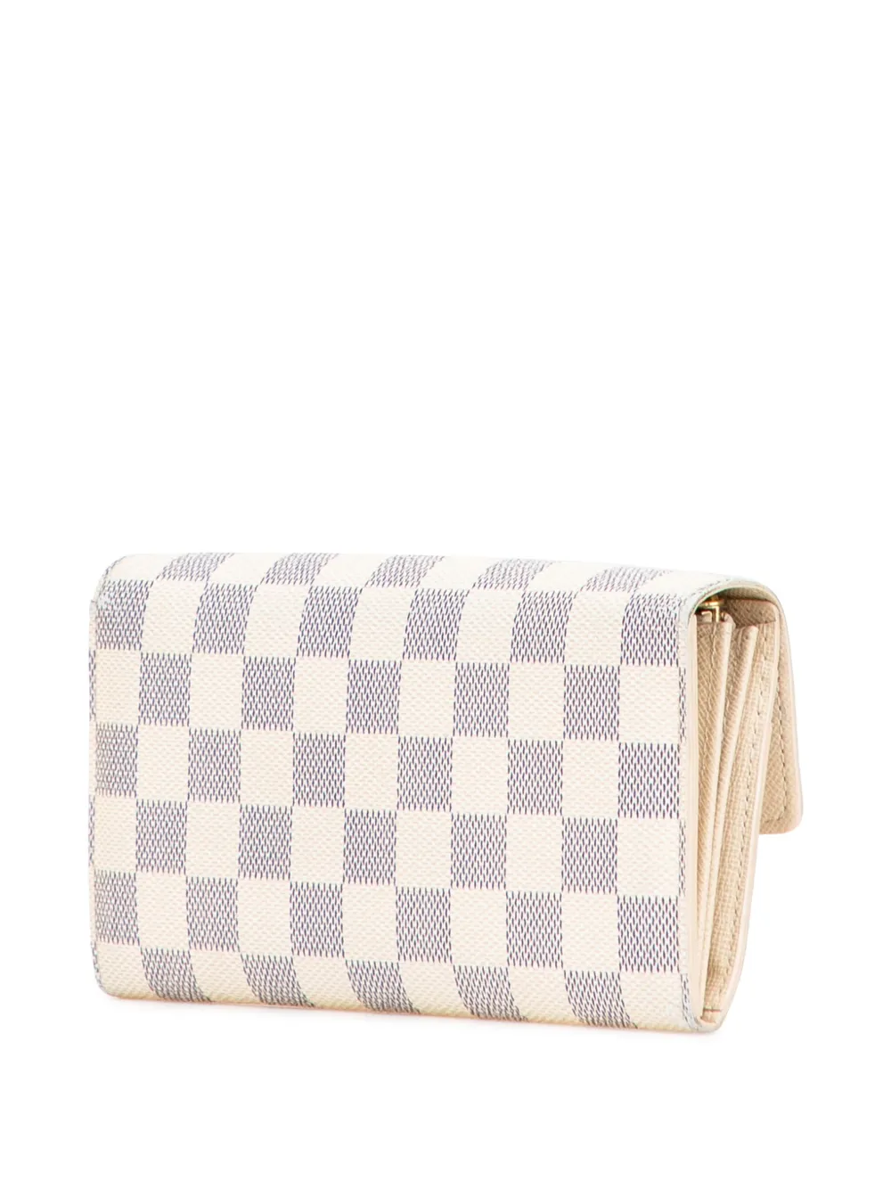 Pre-owned Louis Vuitton 2008 Damier Azur Sarah Wallet Long Wallets In White