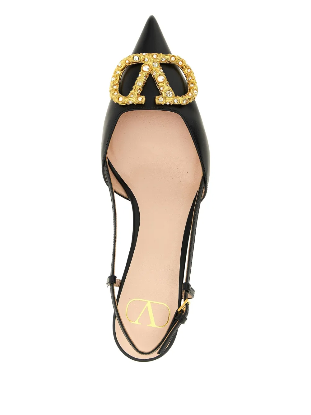 Valentino Garavani 40mm embellished slingback heeled pumps Black
