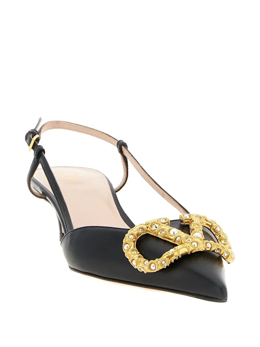 Valentino Garavani 40mm embellished slingback heeled pumps Black