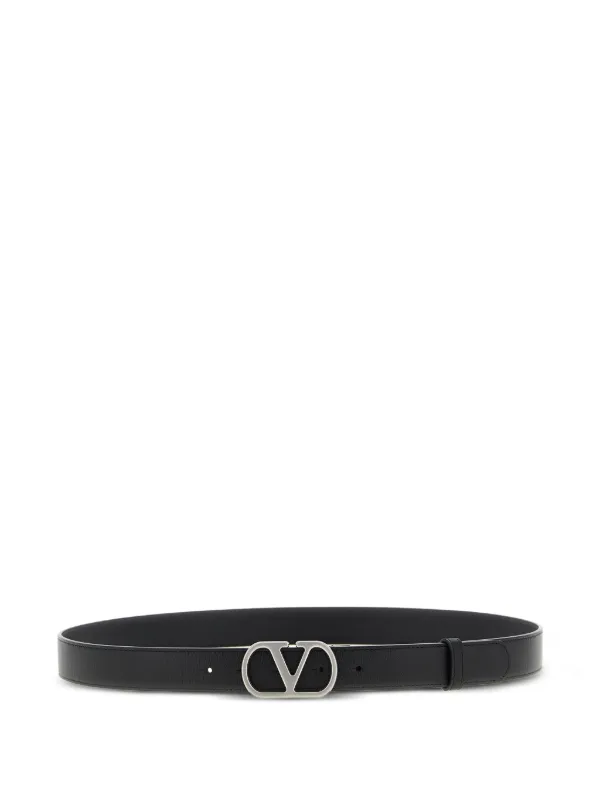 Valentino Garavani Vロゴ シグネチャー レザーベルト | ブラック