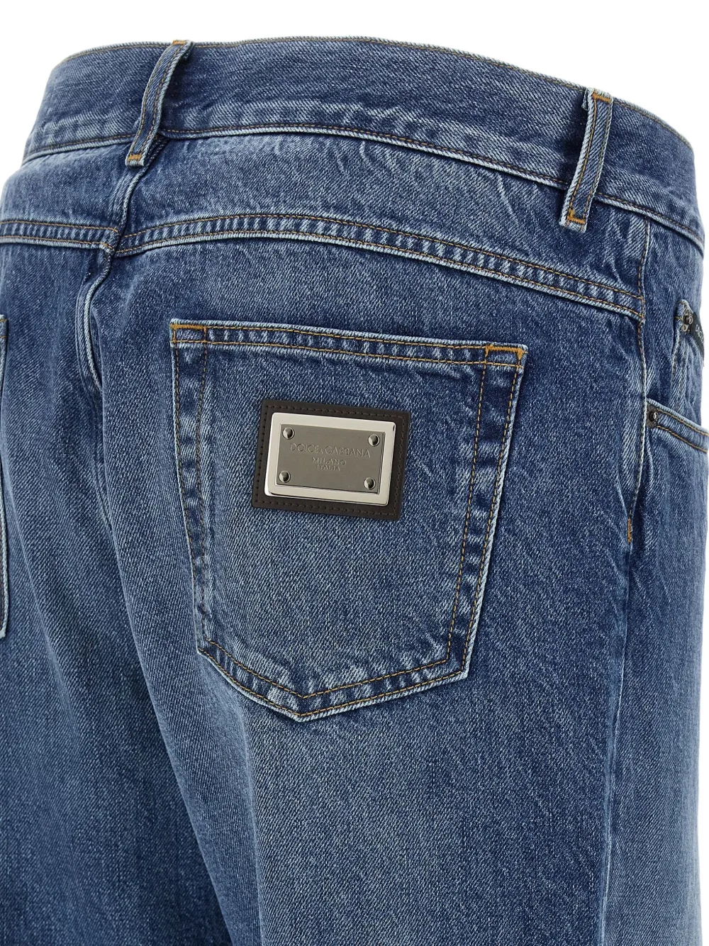 Dolce & Gabbana Jeans met stonewash-effect en logoplakkaat Blauw