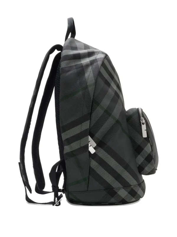 Burberry check-pattern Knight-plaque Backpack | Black | FARFETCH display picture 2