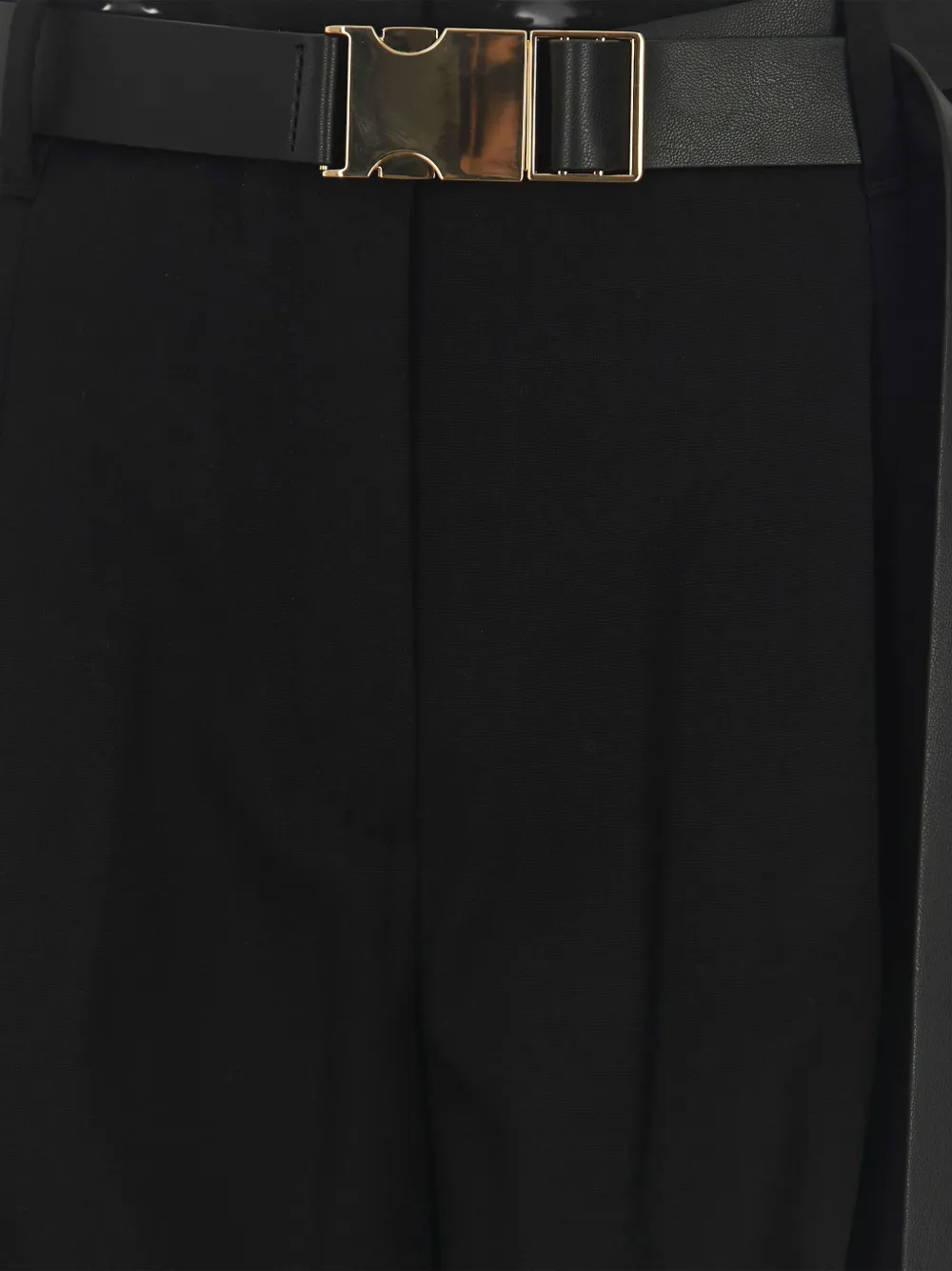 Max Mara Buckle-fastening Pleated Trousers In Black