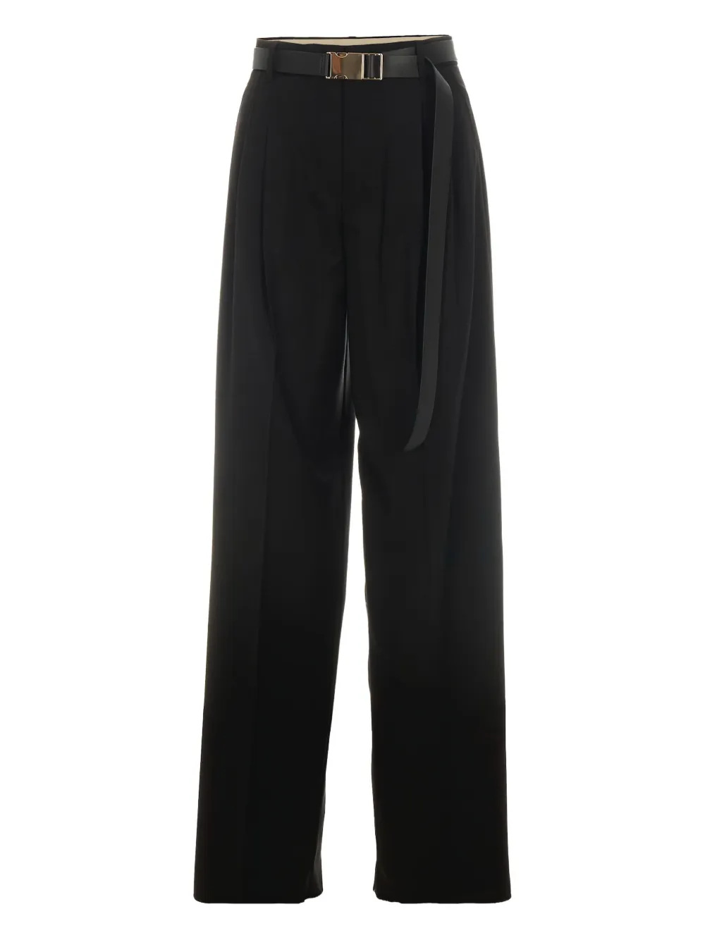 Max Mara Buckle-fastening Pleated Trousers In Black