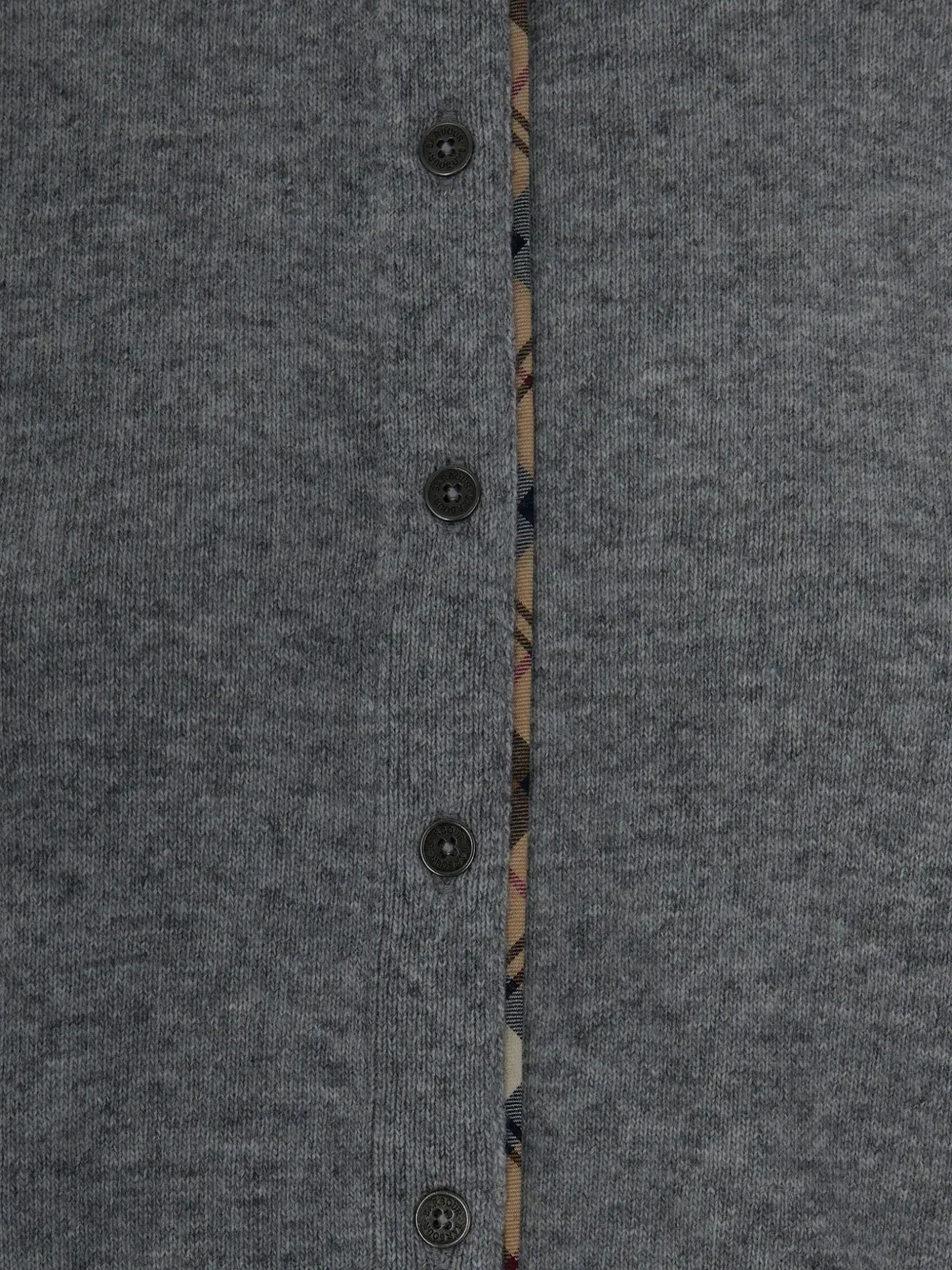 Barbour Elbow-patch Buttoned Cardigan In Gray