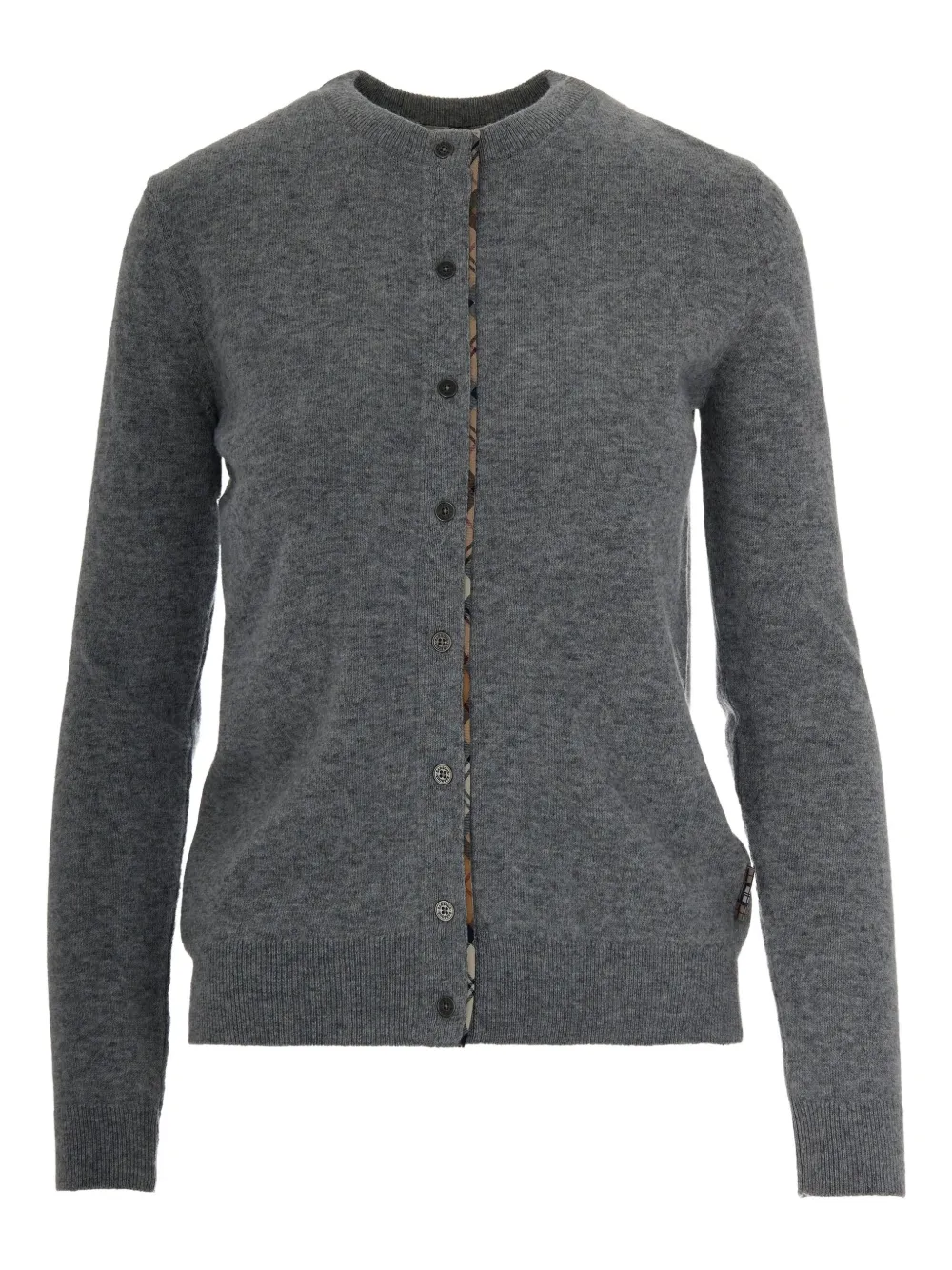 Barbour Elbow-patch Buttoned Cardigan In Gray