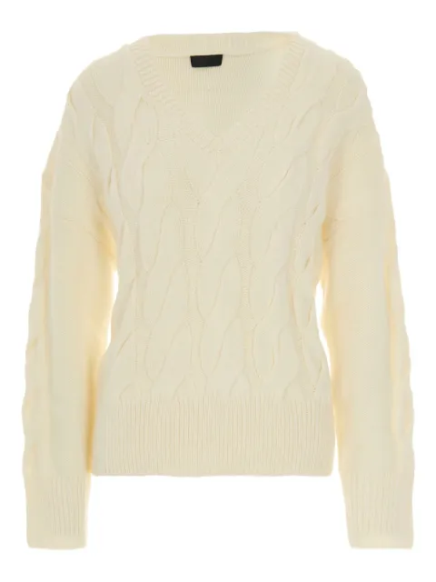LIU JO cable-knit V-neck sweater