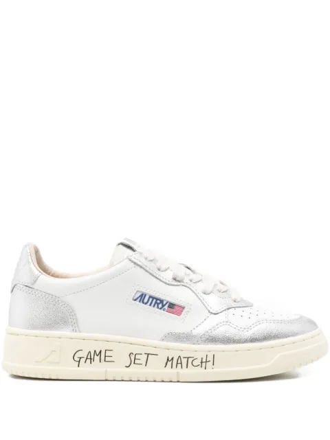 Autry Medalist metallic-panel leather sneakers