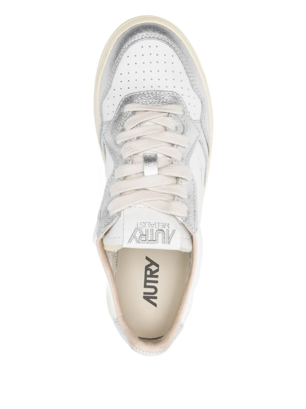 Autry Medalist metallic-panel leather sneakers White