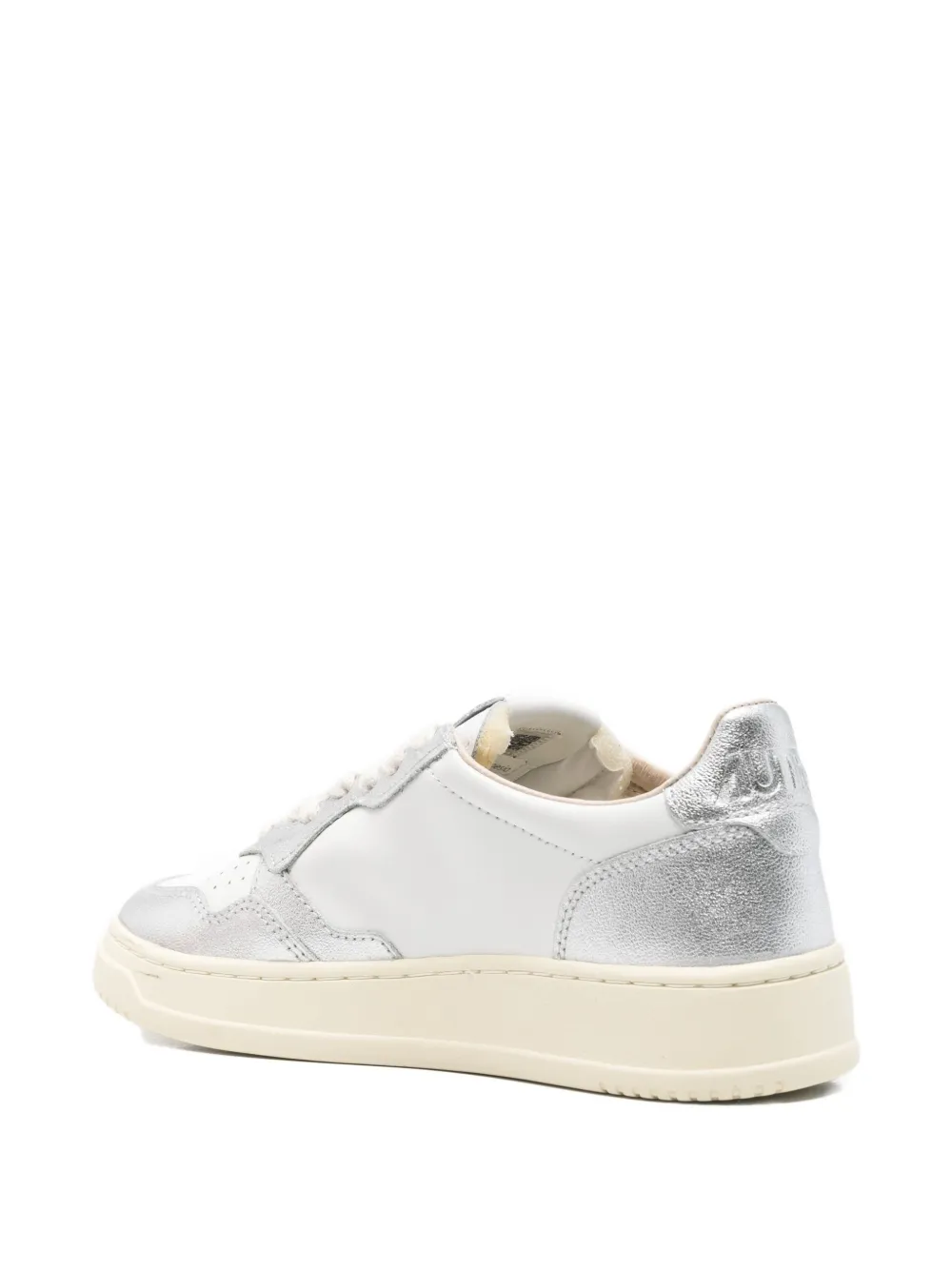 Autry Medalist metallic-panel leather sneakers White