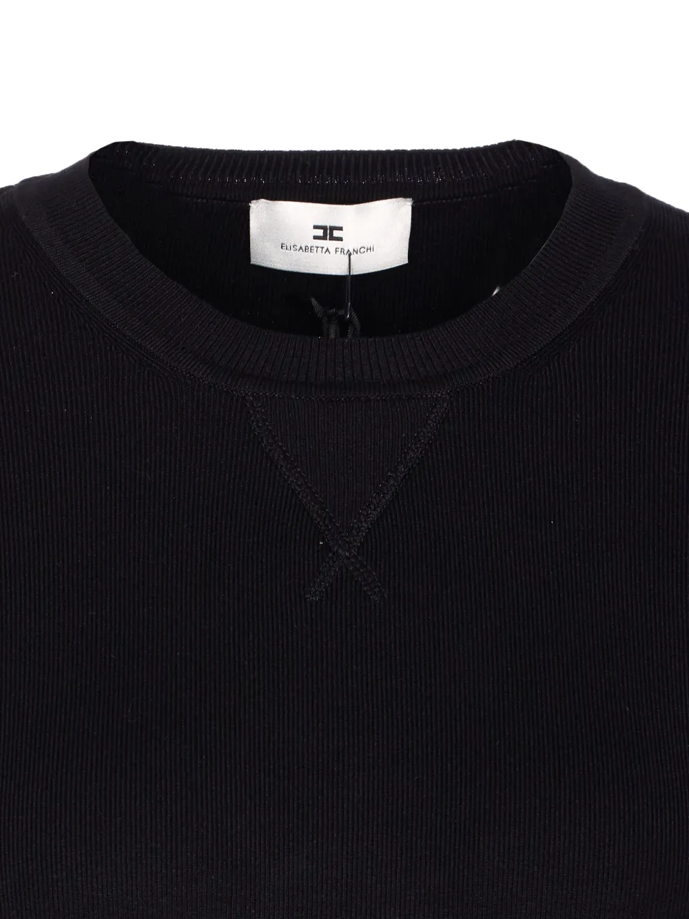 Elisabetta Franchi Sweater met logo en ronde hals Zwart