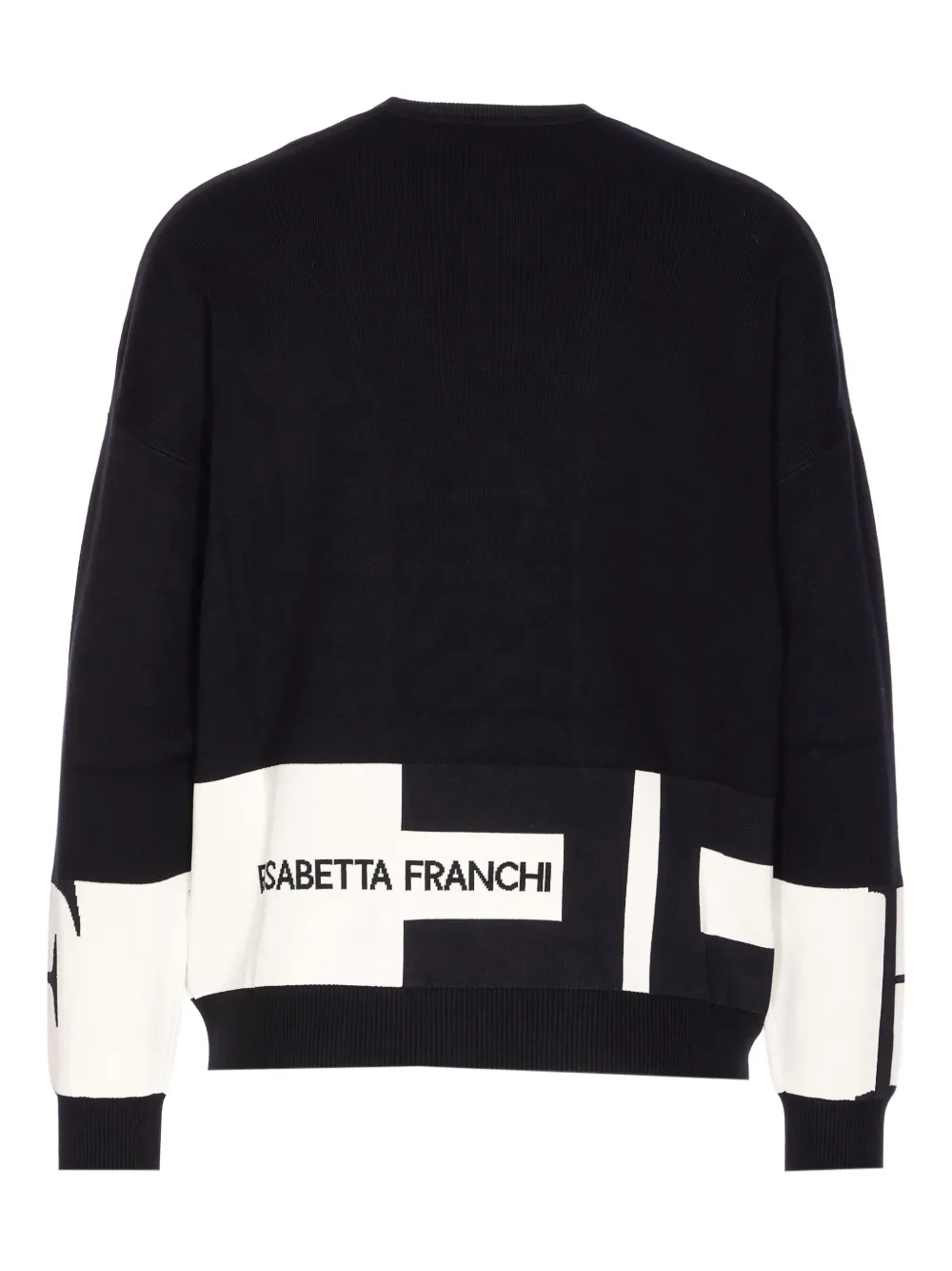Elisabetta Franchi Sweater met logo en ronde hals Zwart