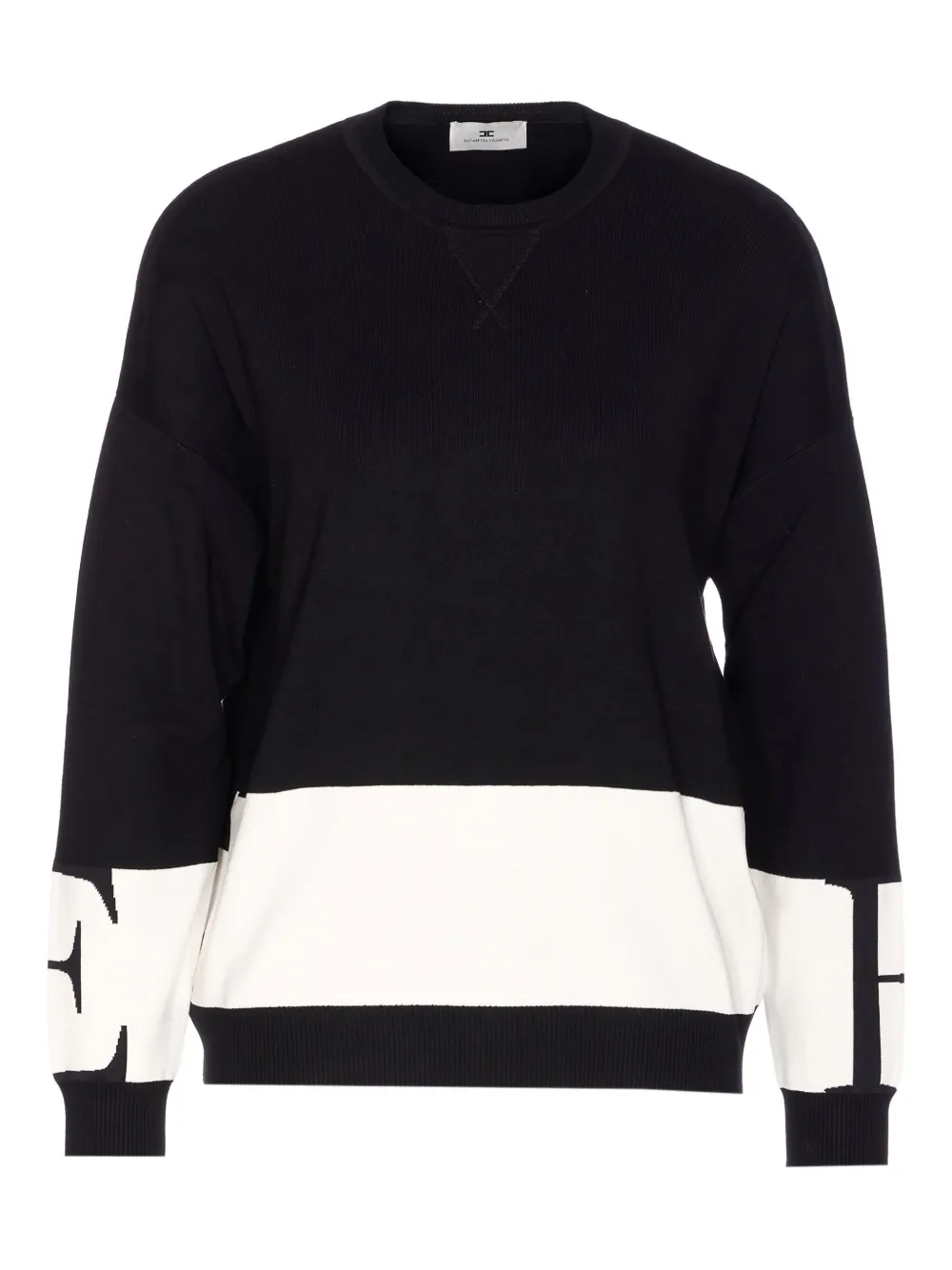 Elisabetta Franchi Sweater met logo en ronde hals Zwart