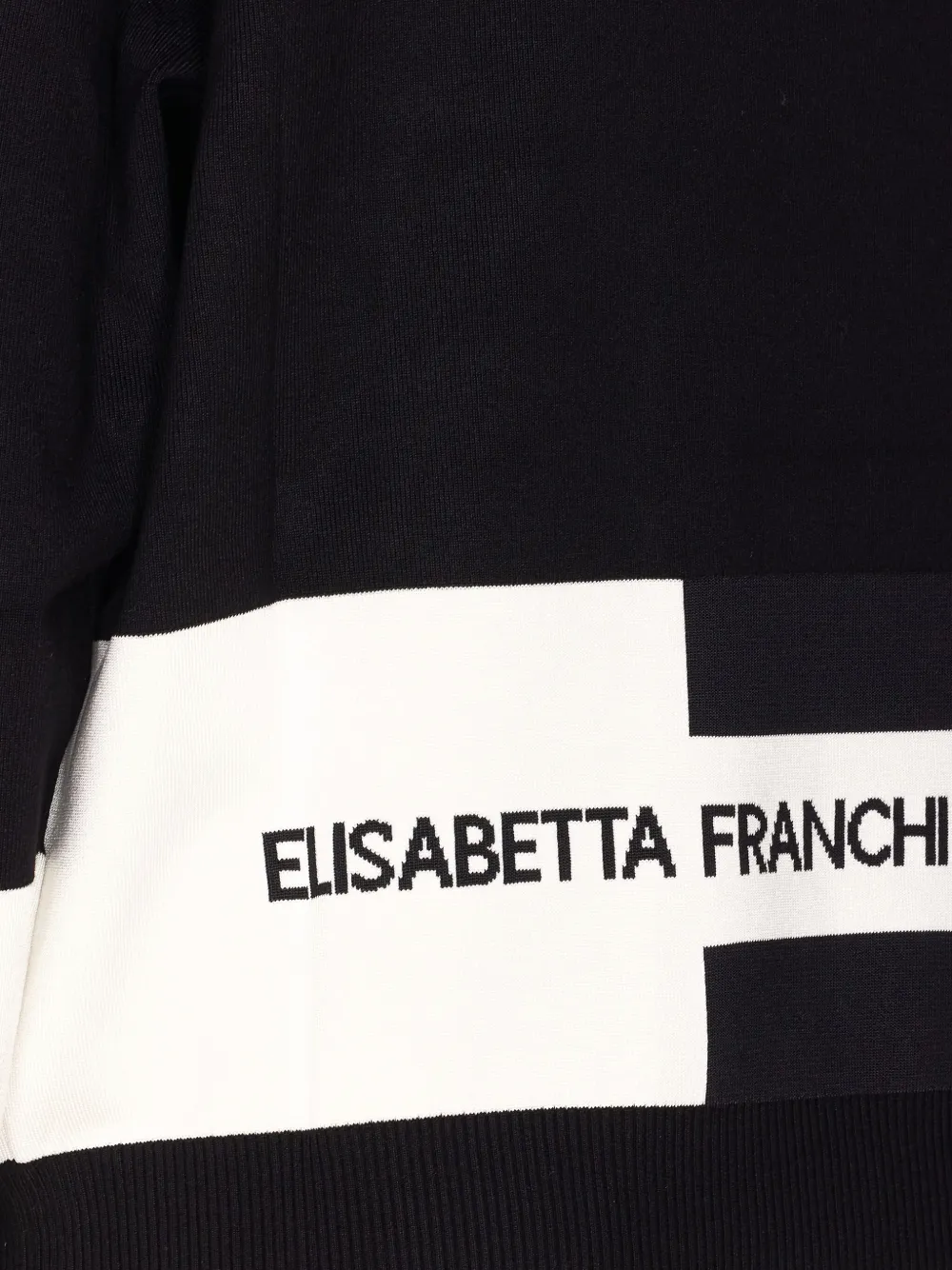 Elisabetta Franchi Sweater met logo en ronde hals Zwart