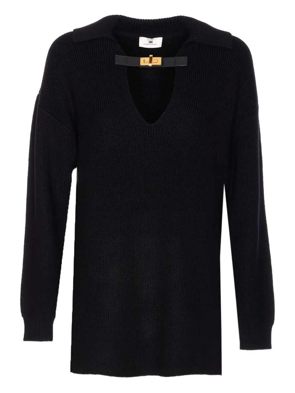 Elisabetta Franchi V-neck wool-blend sweater Zwart