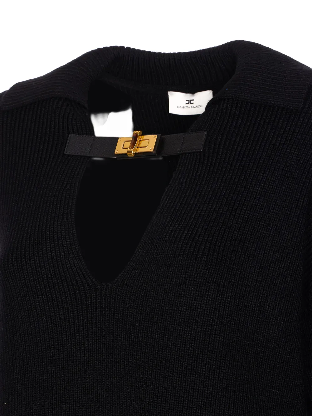 Elisabetta Franchi Trui met V-hals van wolblend Zwart