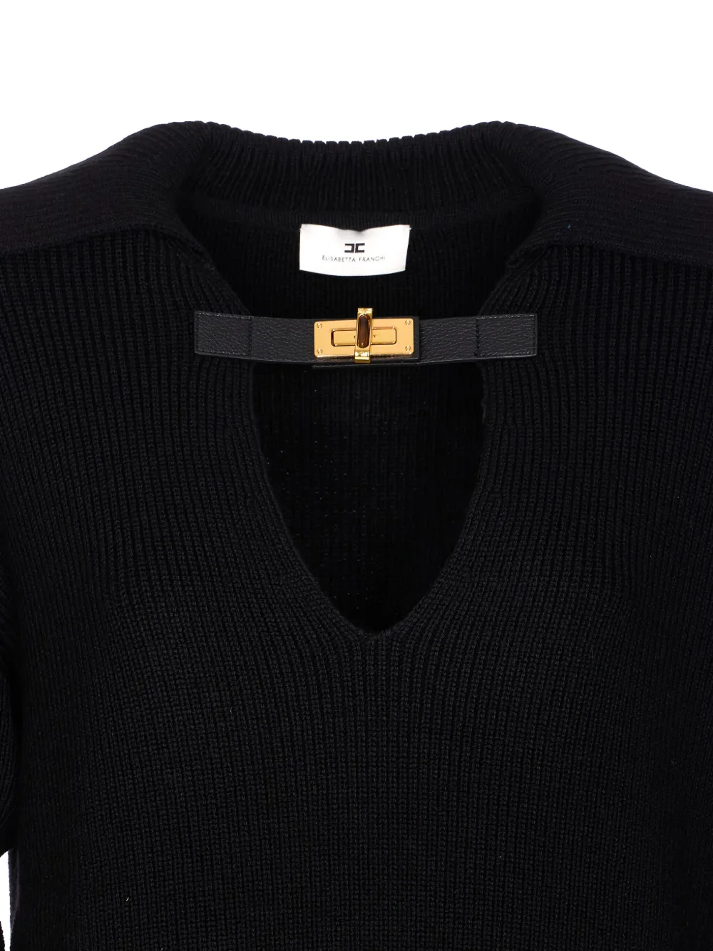 Elisabetta Franchi Trui met V-hals van wolblend Zwart