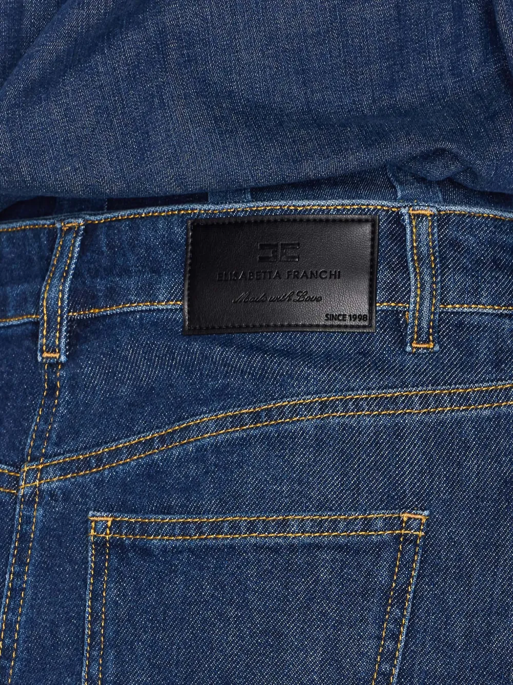 Elisabetta Franchi Denim mini-jurk met drukknoop Blauw