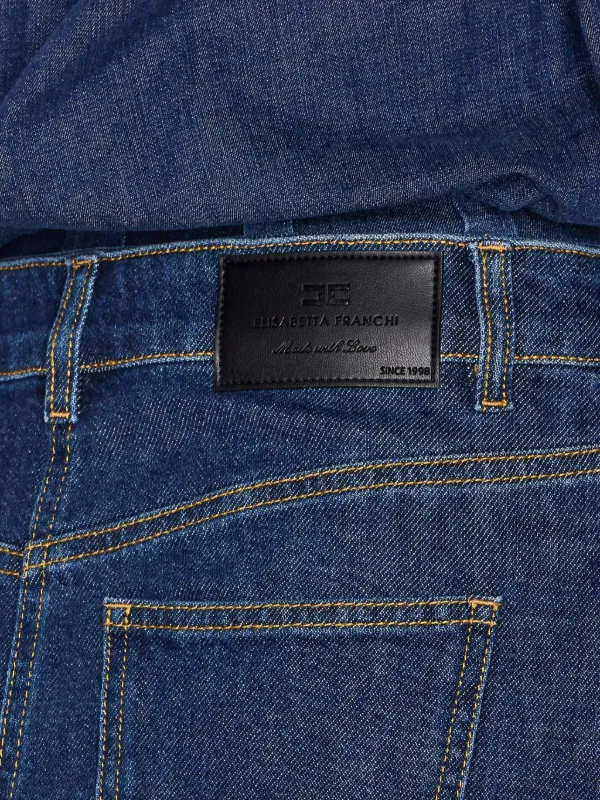 【★完売必至★】ELISABETTA FRANCHI ☆ ミニデニムドレス Elisabetta Franchi デニム ミニドレス | グレー | FARFETCH JP