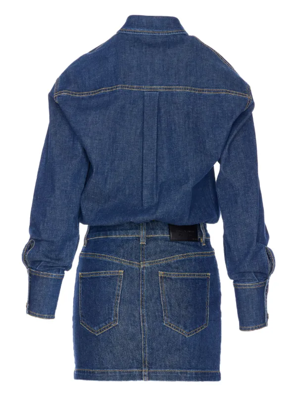 Elisabetta Franchi snap-button Denim Mini Dress | Blue