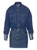 Elisabetta Franchi snap-button denim mini dress - Blue