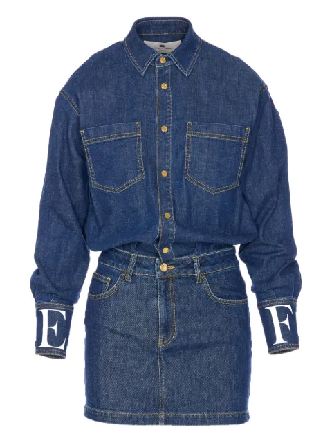 Elisabetta Franchi snap-button denim mini dress