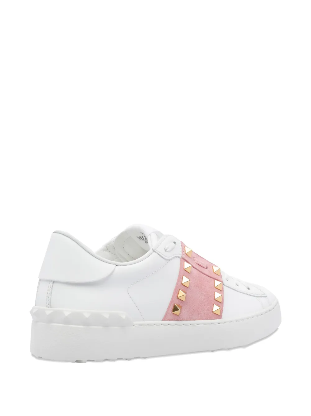 Valentino Garavani Rockstud Untitled suede-panel sneakers White
