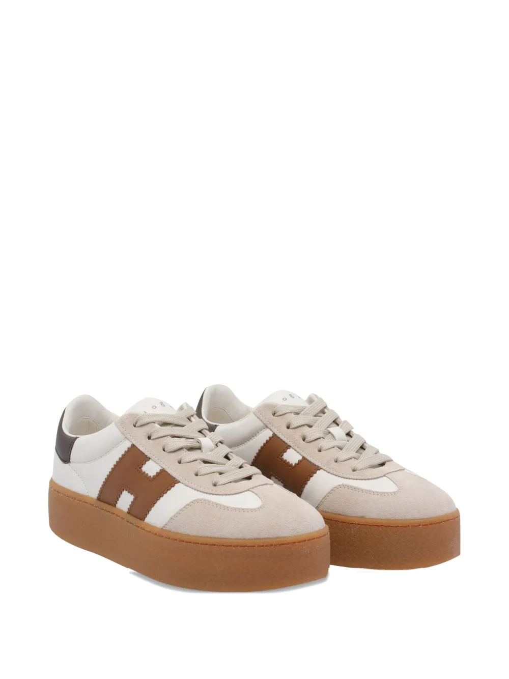 Hogan logo-patch platform sneakers White