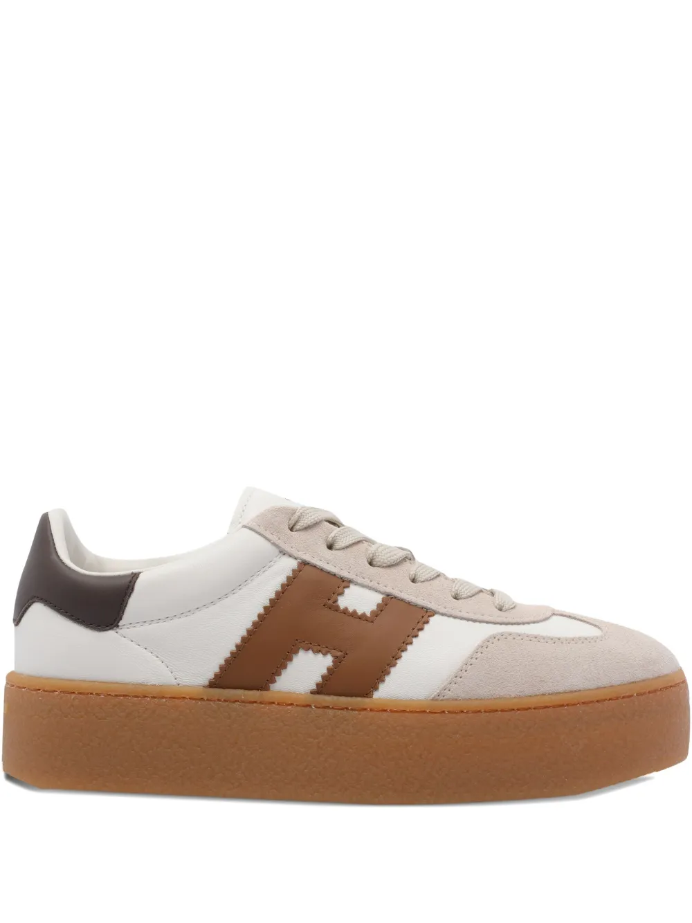 Hogan logo-patch platform sneakers White
