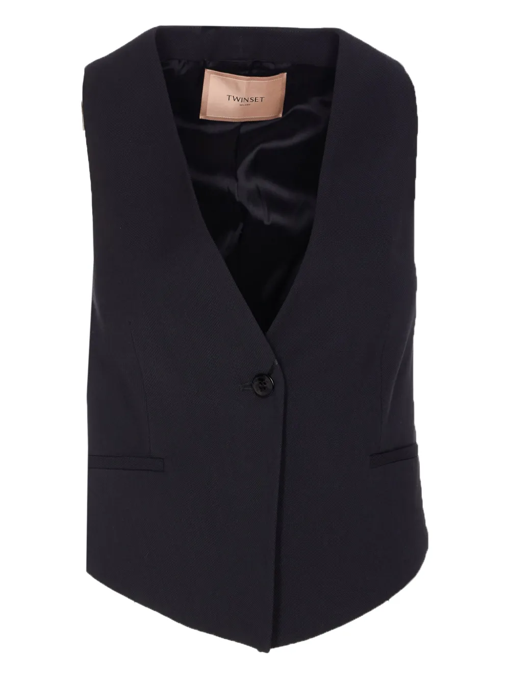 TWINSET V-neck buttoned waistcoat | Black | Image 1