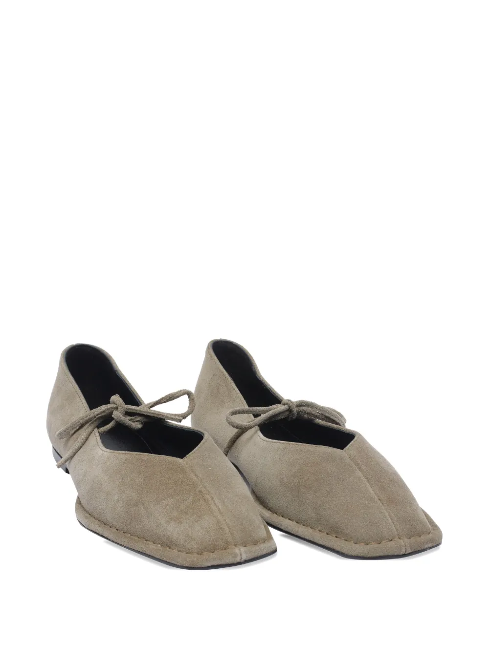 Alohas Lace-up Suede Flats In Multi