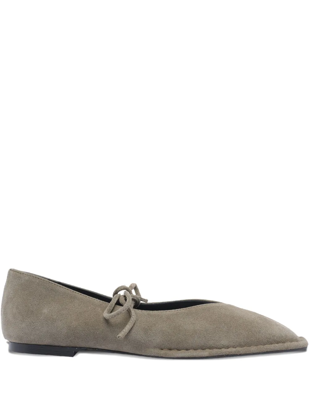 ALOHAS lace-up suede flats Green