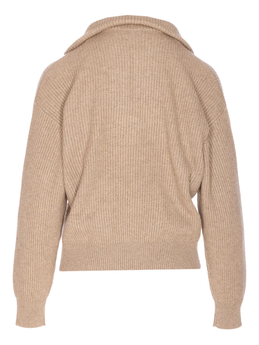 Brunello Cucinelli Trui met halve rits Beige