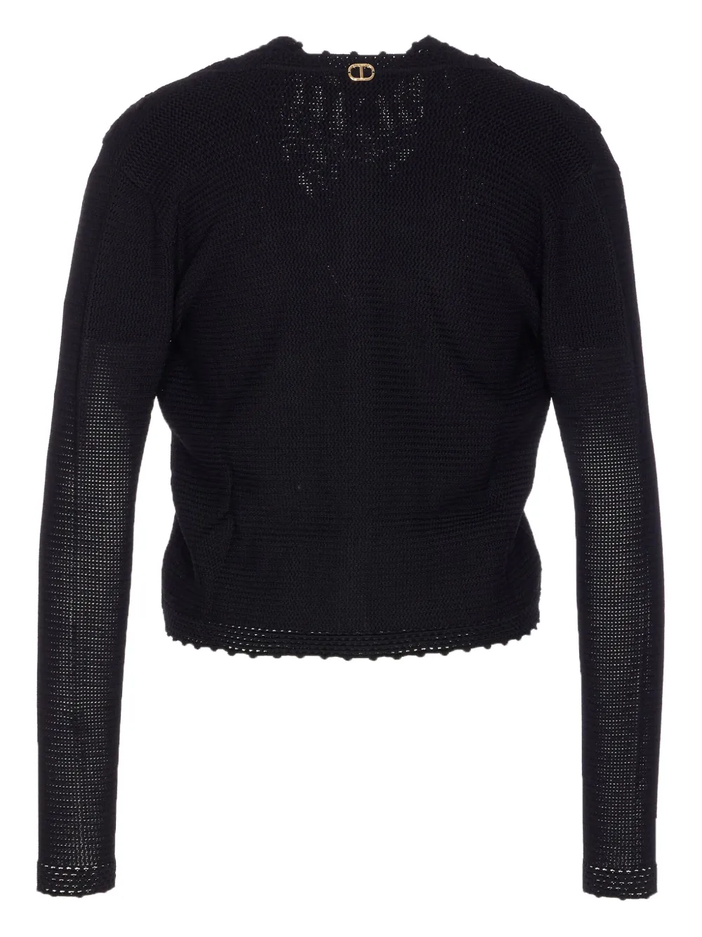 TWINSET Gebreide trui met geborduurde bloemen Zwart