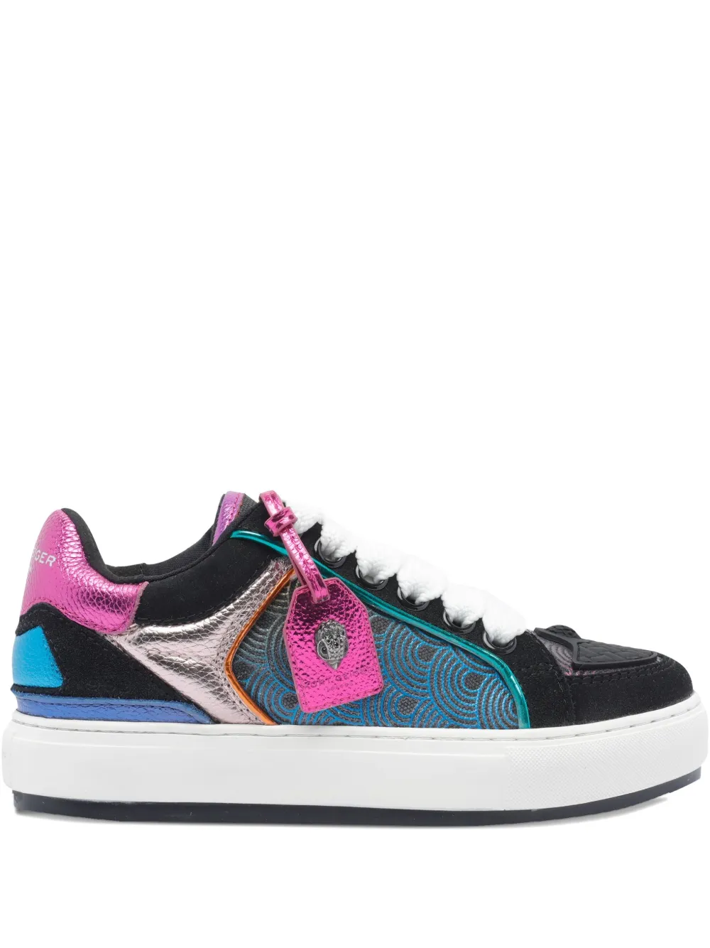 Kurt Geiger Southbank Tag Panelled Low-top Sneakers In Black