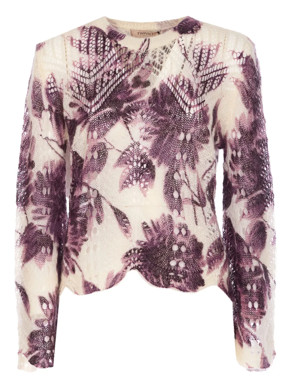 TWINSET Gebreide trui met bloemenprint Wit