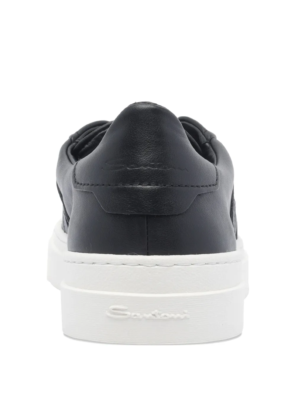 Santoni round-toe leather sneakers Black
