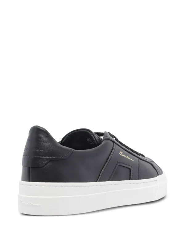 Santoni round-toe Leather Sneakers | Black | FARFETCH