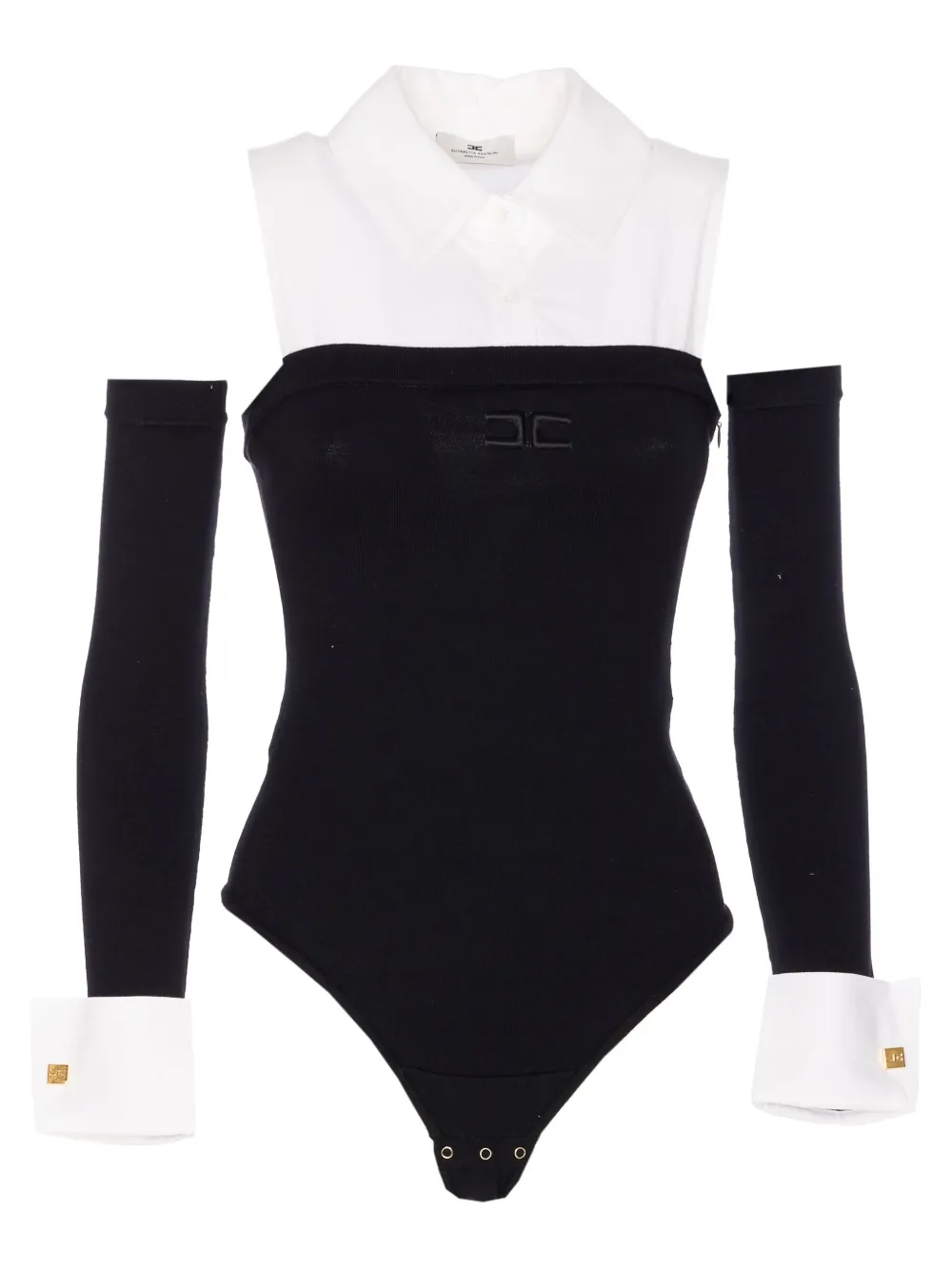 Elisabetta Franchi Embroidered-logo Bodysuit In Multi