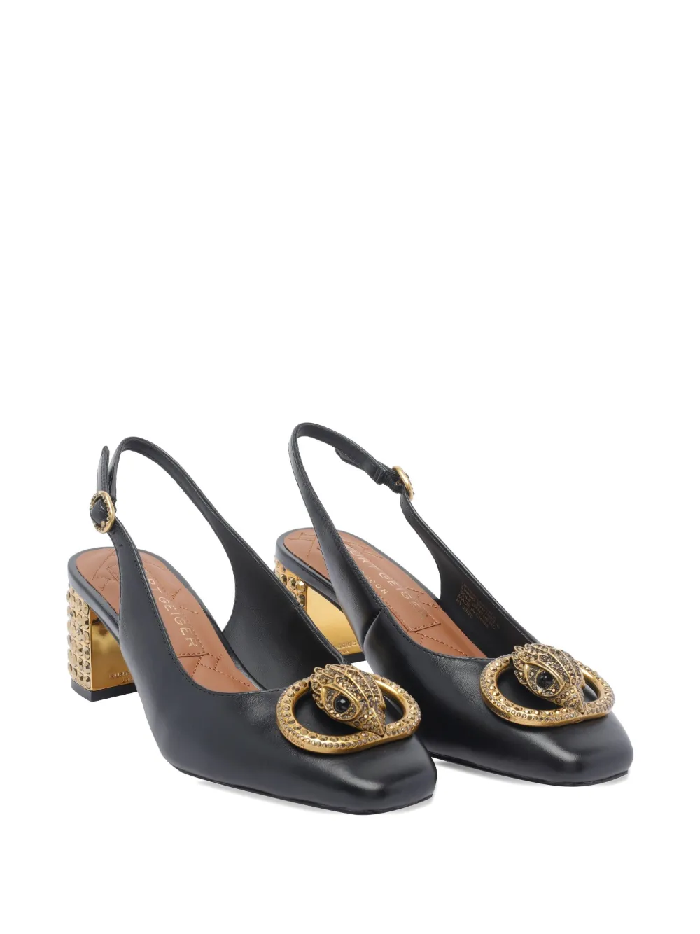 Kurt Geiger London crystal-embellished slingback pumps Black