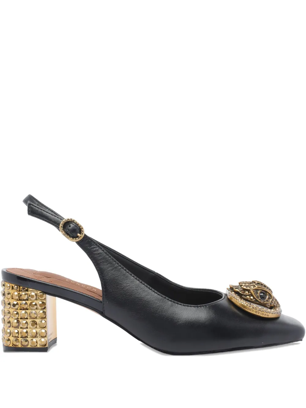 Kurt Geiger Crystal-embellished Slingback Pumps In Black