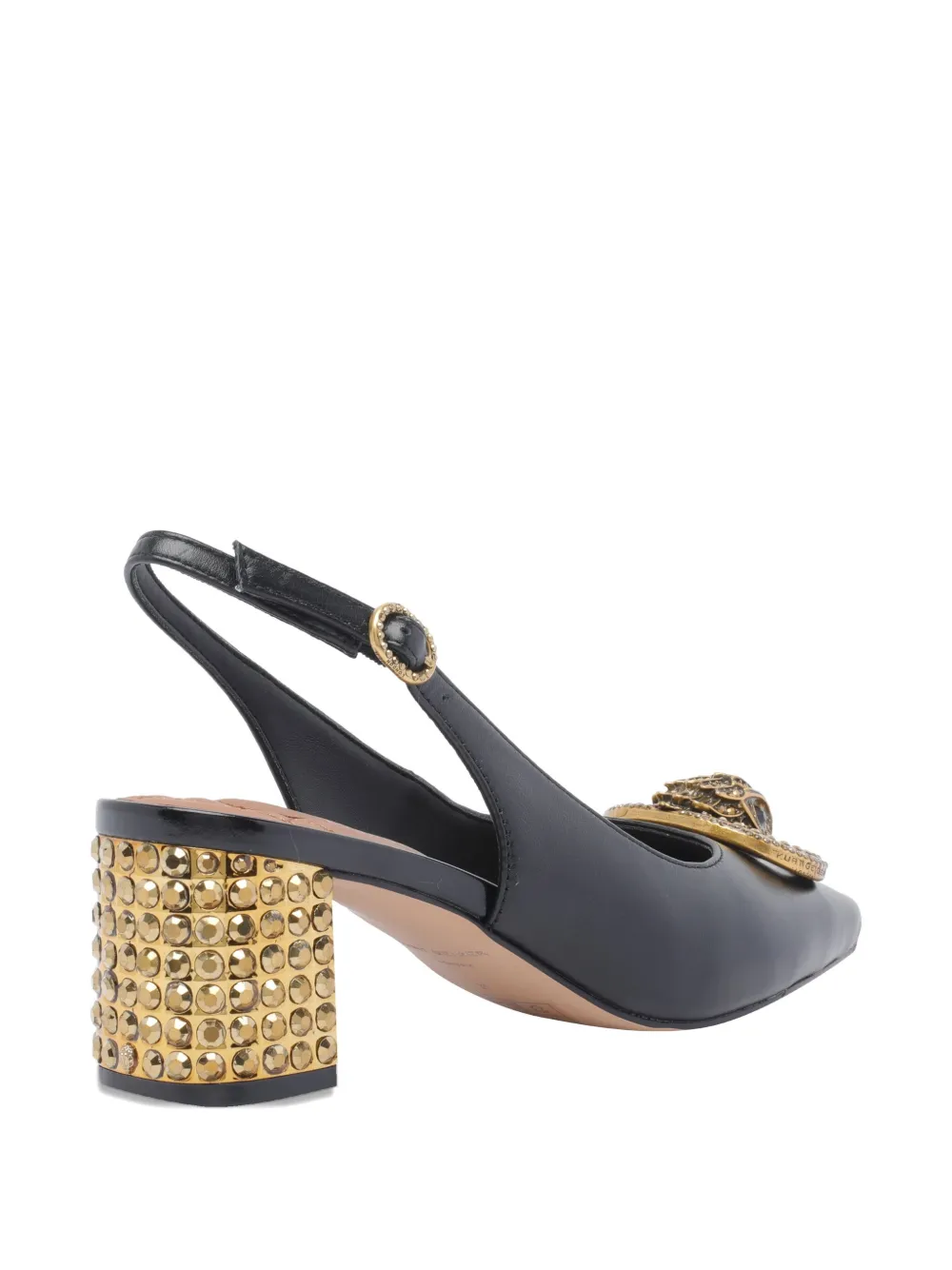 Kurt Geiger London crystal-embellished slingback pumps Black