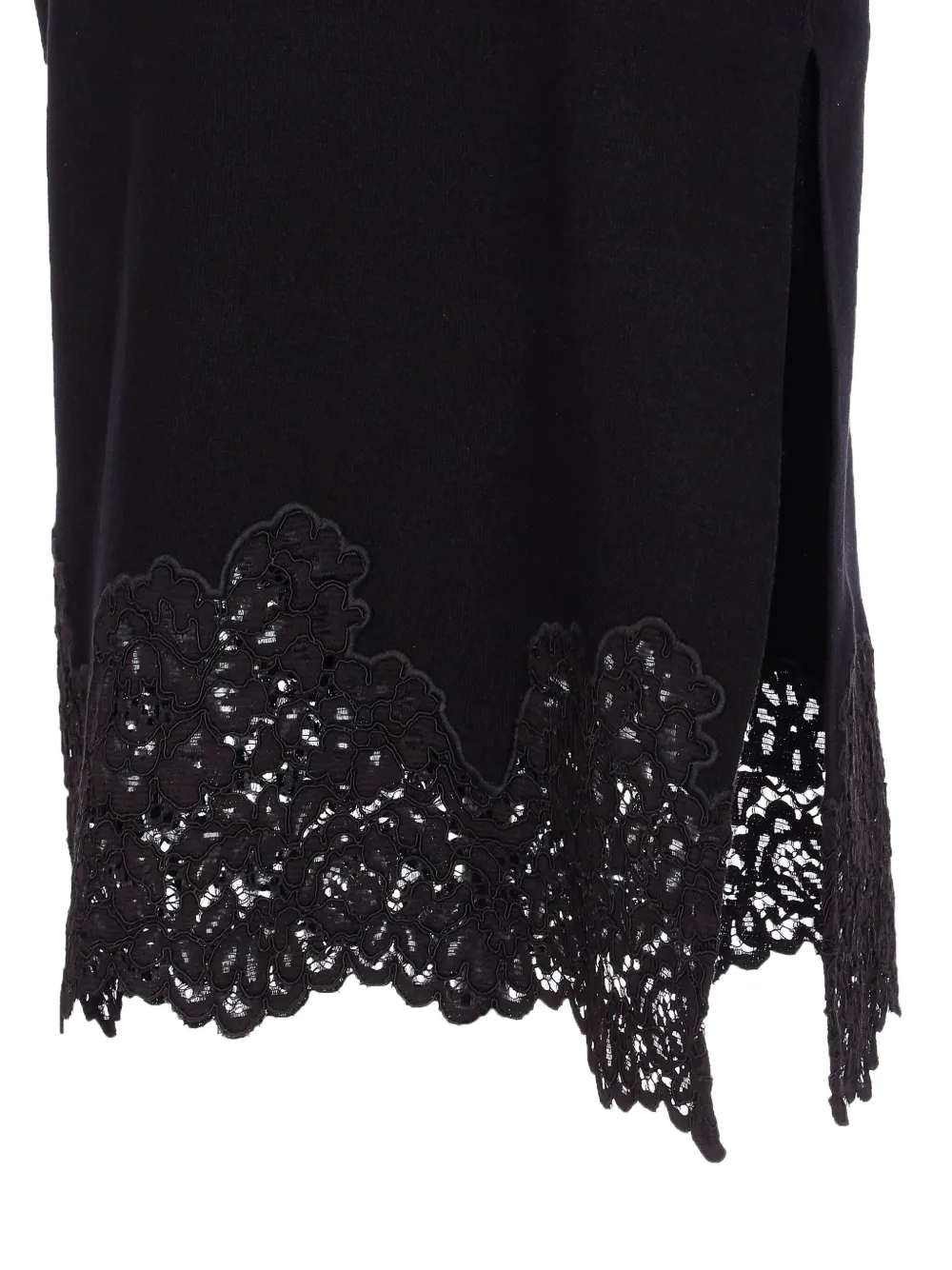 TWINSET Rok met elastische afwerking van kant Zwart