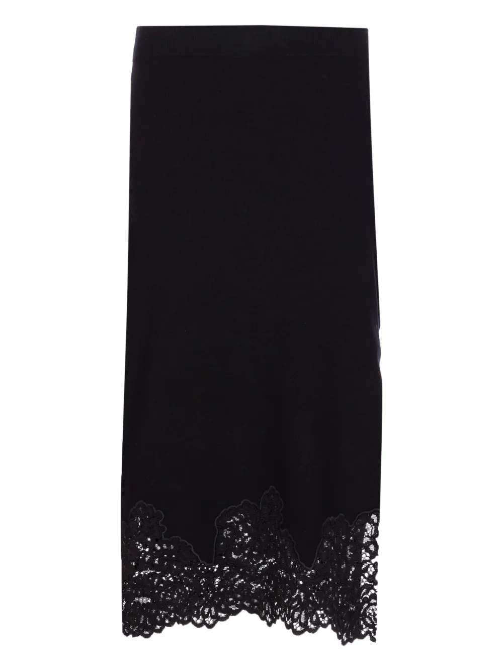 TWINSET Rok met elastische afwerking van kant Zwart