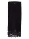 TWINSET elasticated lace-trimmed skirt - Black